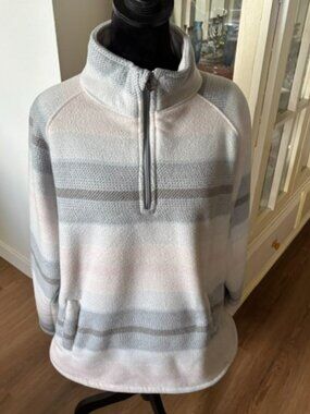 Jachs Girlfriend Sherpa Lined Striped Quarter Zip Fleece XL